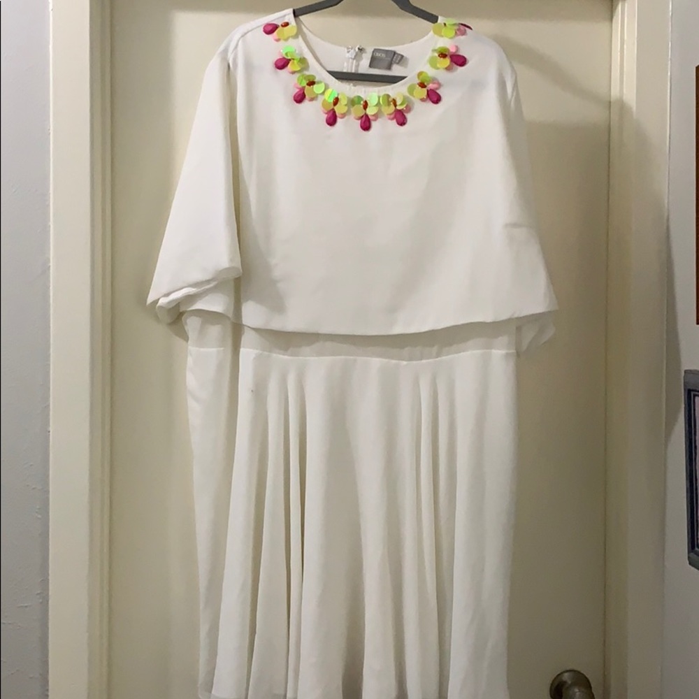 White jeweled color dress